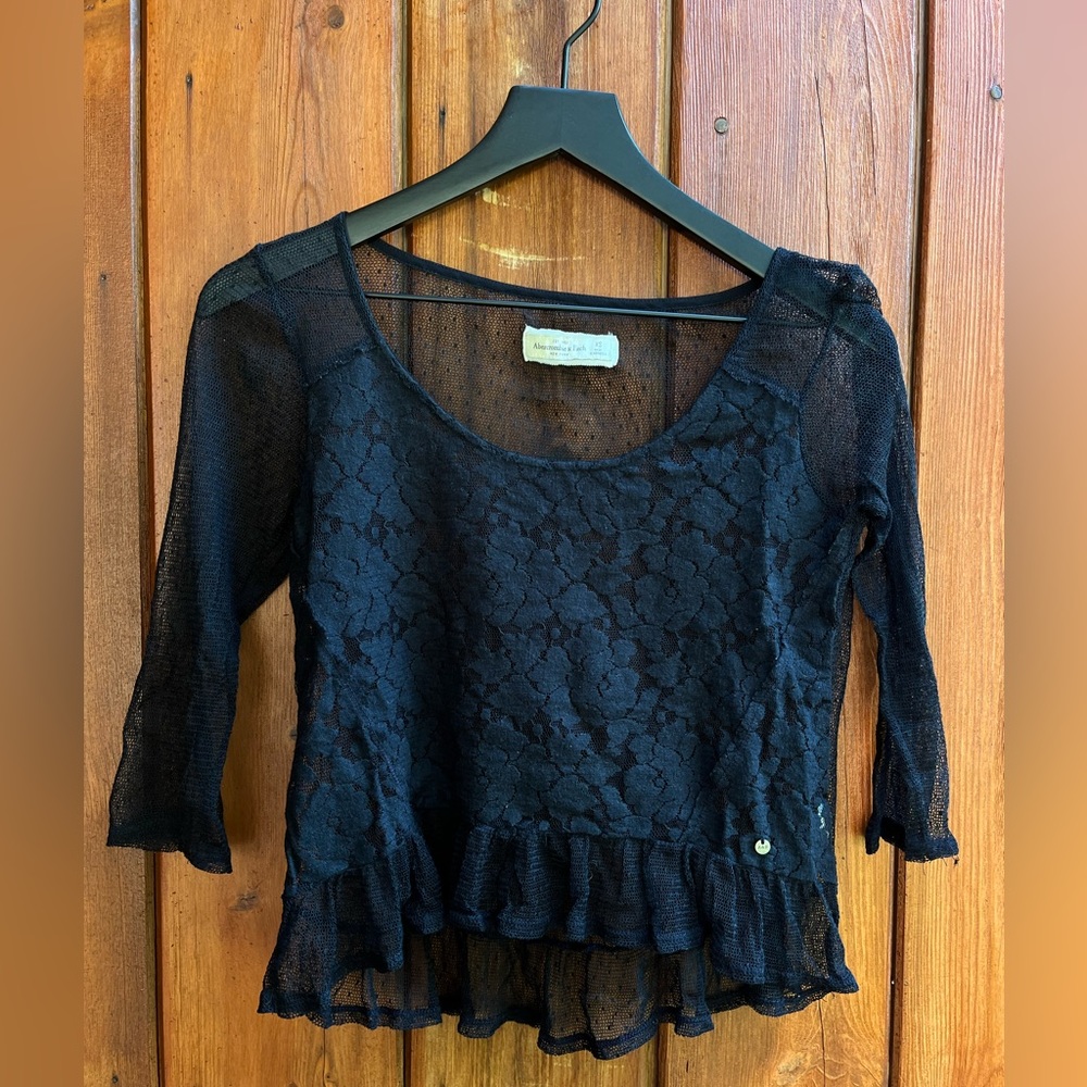 Abercrombie and Fitch| Navy Blue Sheer Shirt
